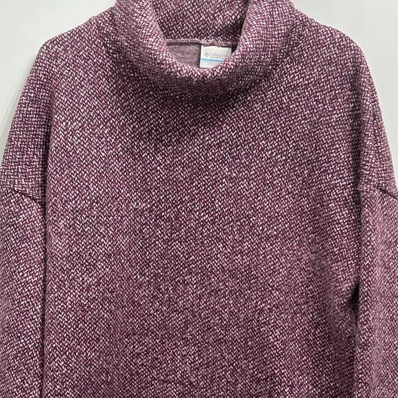 Columbia Chillin Fleece Turtleneck Sweater Heathered Purple Women’s Large - Picture 2 of 5
